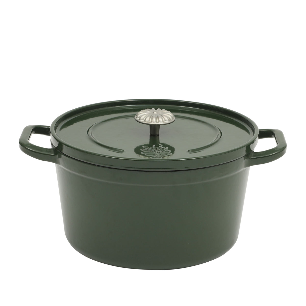 PioneerHome™ 5-Quart Enamel Cast Iron Dutch Oven with Lid, Dark Green - Rustic Home - PioneerHome™