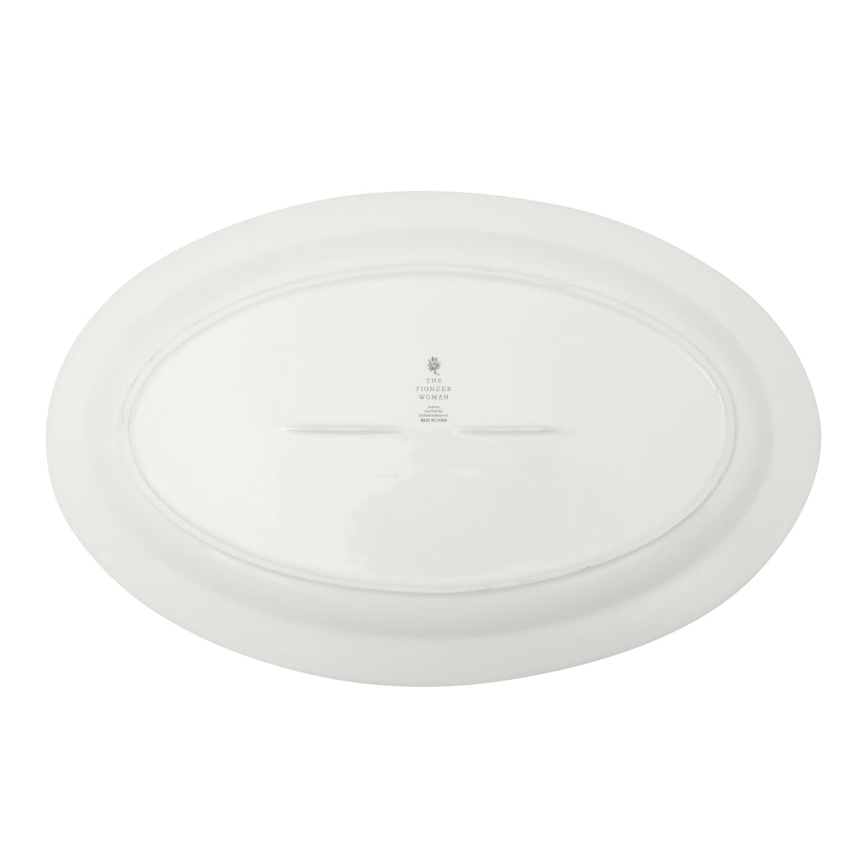 PioneerHome™ Vintage Lace 20-inch Stoneware Oval Serving Tray Platter, White - PioneerHome™