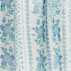 PioneerHome™ Hattie Stripe 2 Pack Curtain Panel, BCI Cotton, Floral, Blue, RodPocket, 40" W - PioneerHome™