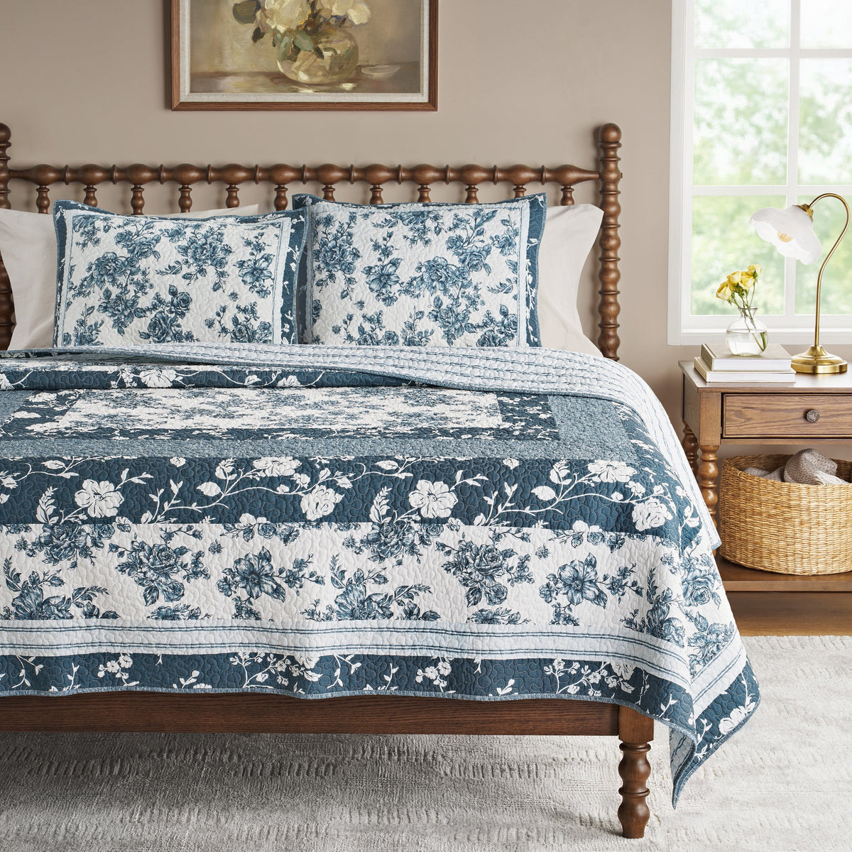 PioneerHome™ Avery Cotton Patchwork Quilt, Full/Queen, Blue Dust Bedding - PioneerHome™