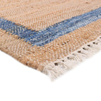 PioneerHome™ Denim Jute Runner Rug, Natural with Blue Border, 30 x 96 Inches - PioneerHome™