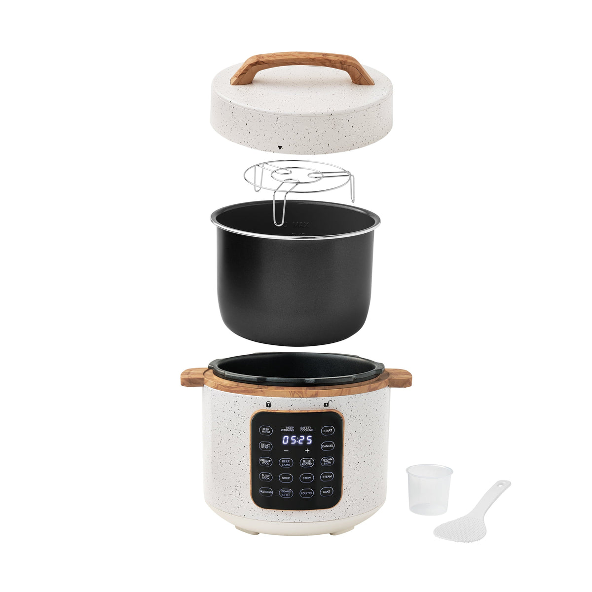 PioneerHome™ Linen Speckle 6-Quart Pressure Cooker with Touch Control Display - PioneerHome™
