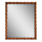 PioneerHome™ Harper Spindle Wood Decorative Wall Mirror, Beaded Turned Wood Mirror, Rustic Brown 24x30 - PioneerHome™