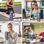 PioneerHome™ Pioneer Flower Tumbler with Handle and Lid,40oz Pioneer Flower Double Wall Vacuum Insulated Tumbler,Pioneer Flower - PioneerHome™