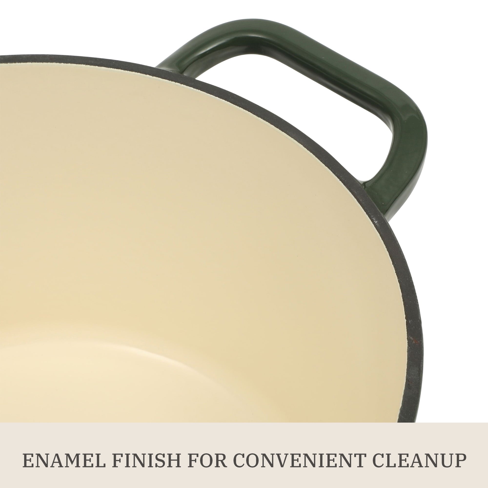 PioneerHome™ 5-Quart Enamel Cast Iron Dutch Oven with Lid, Dark Green - Rustic Home - PioneerHome™