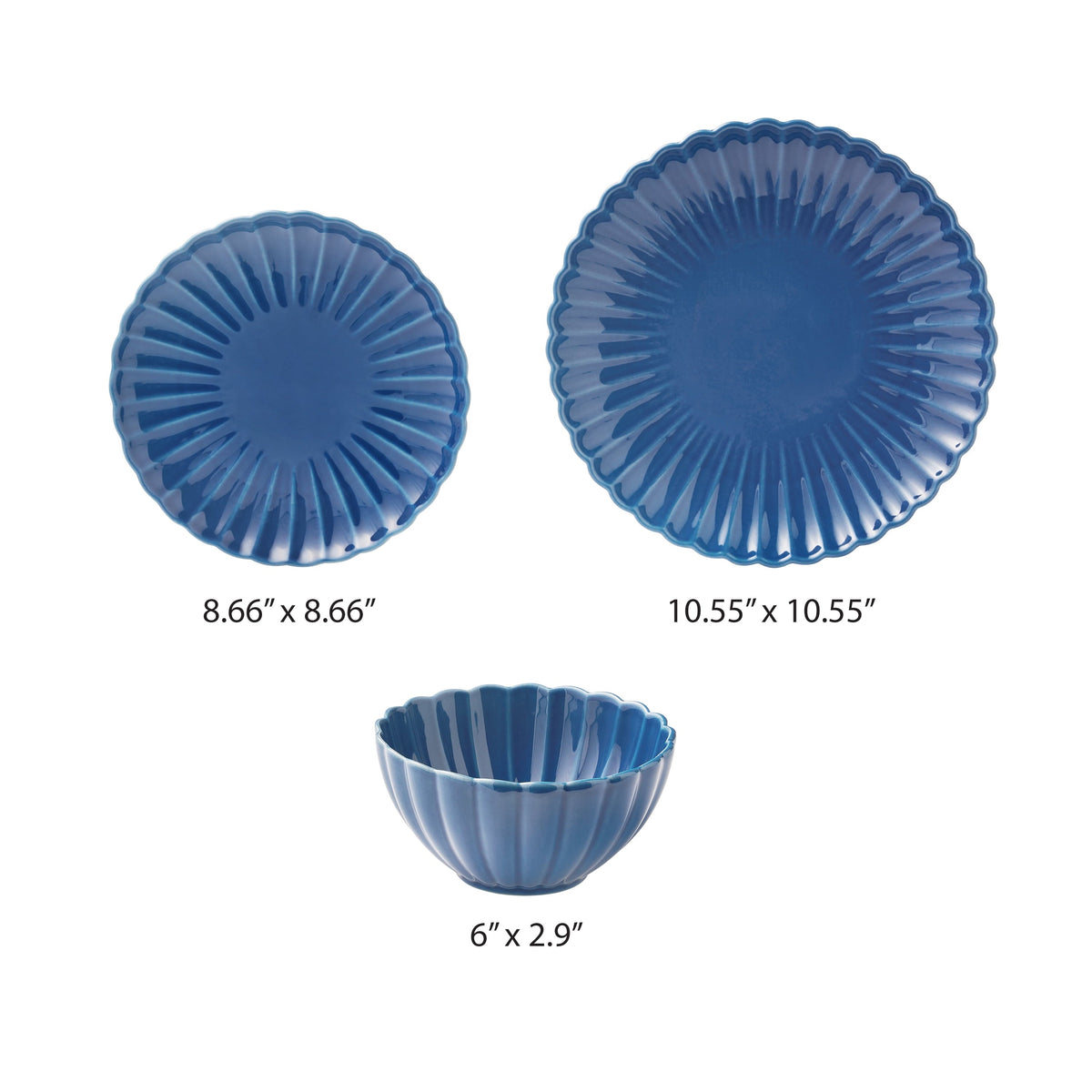 PioneerHome™ Colette 12-Piece Stoneware Dinnerware Set, Blue - PioneerHome™