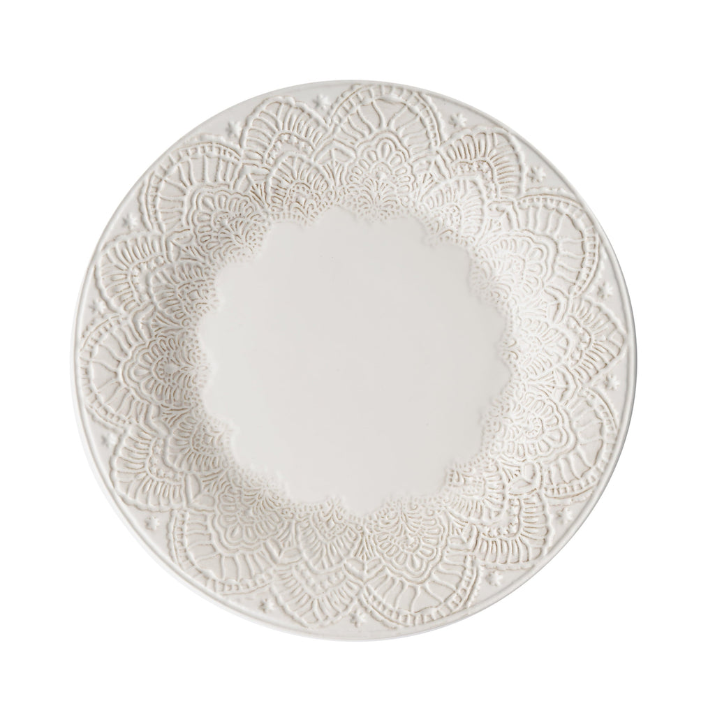 PioneerHome™ Vintage Lace 12-Piece Ceramic Dinnerware Set, Linen - PioneerHome™