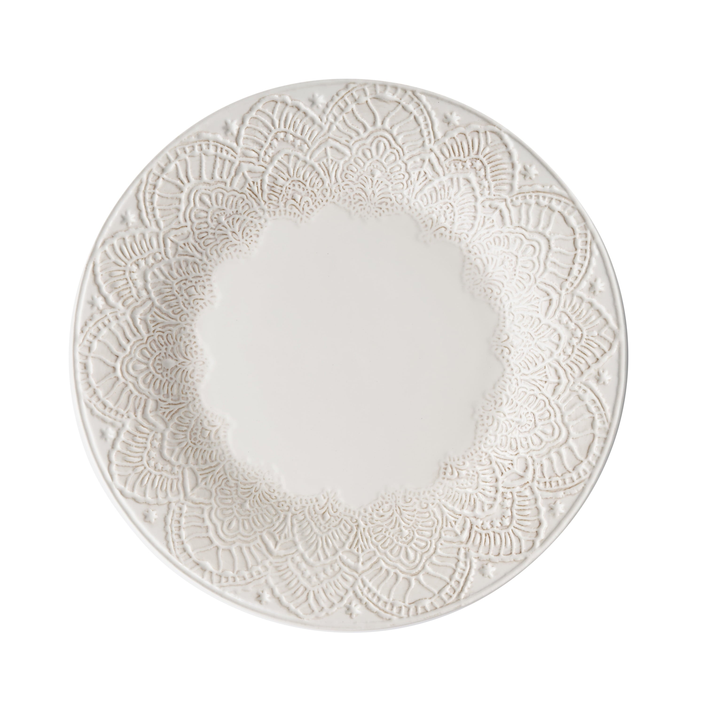 PioneerHome™ Vintage Lace 12-Piece Ceramic Dinnerware Set, Linen - PioneerHome™