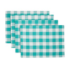 PioneerHome™ Charming Check Placemat, Table Runner, Napkin, and Napkin Ring Set, 13 Piece, Teal - PioneerHome™