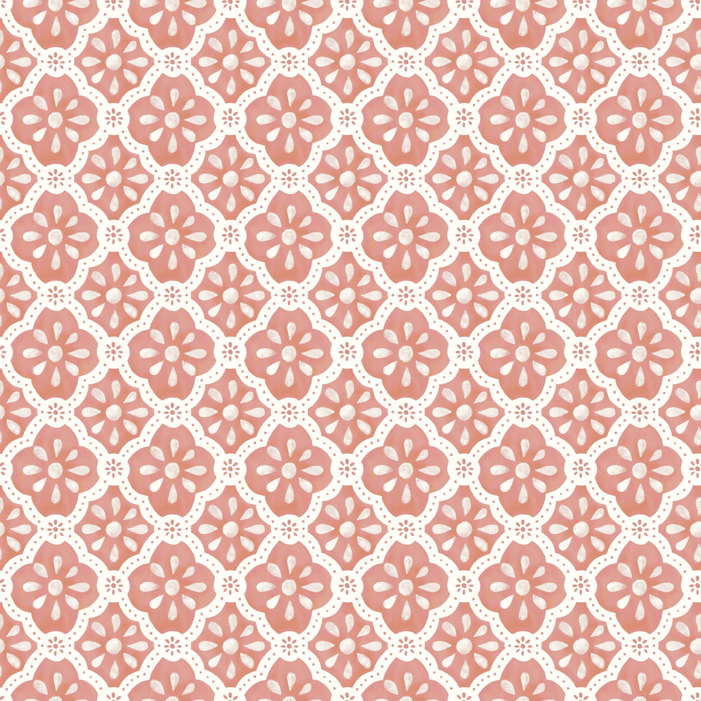 PioneerHome™ Pink Salmon Washy Trellis Peel and Stick Wallpaper, 18" x 18.86' - PioneerHome™