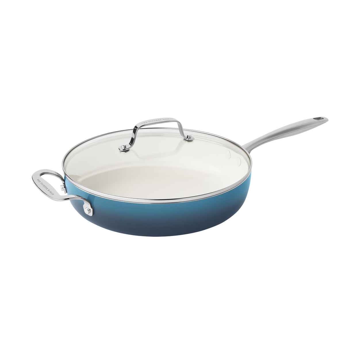 PioneerHome™ Harlow 15-Piece Cookware Set, Ceramic Non-Stick Pots and Pans Set, Denim Blue - PioneerHome™