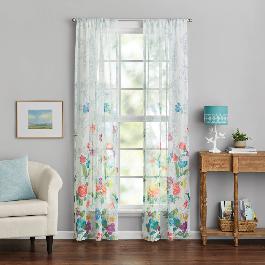 PioneerHome™ Blooming Bouquet Curtain Panel Pair, Set of 2, Floral, 40"W x 84"L - PioneerHome™