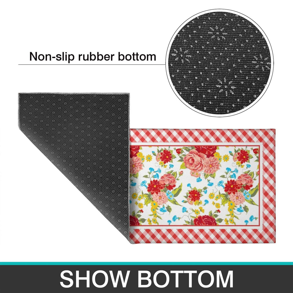 PioneerHome™ Flower Kitchen Mat Sets 2 Piece Farmhouse Anti Fatigue Waterproof Stain Resistant Floor Rug Non Slip - PioneerHome™