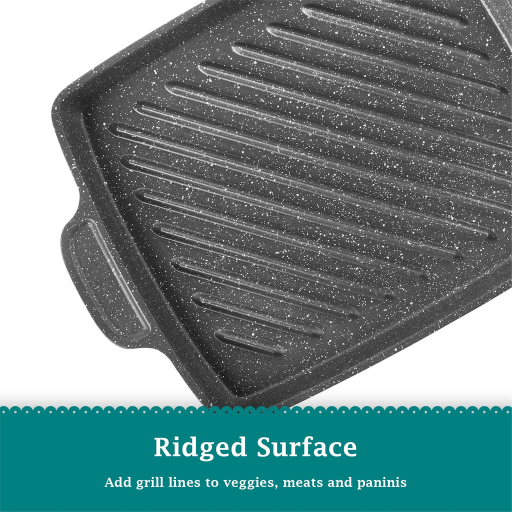 PioneerHome™ Prairie Signature 10x12 inch Cast Aluminum Nonstick Cowboy Steak Pan with Speckled Design - PioneerHome™