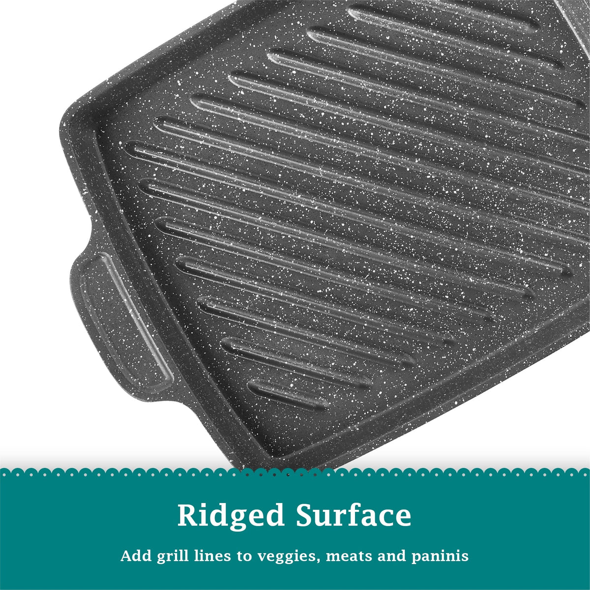 PioneerHome™ Prairie Signature 10x12 inch Cast Aluminum Nonstick Cowboy Steak Pan with Speckled Design - PioneerHome™