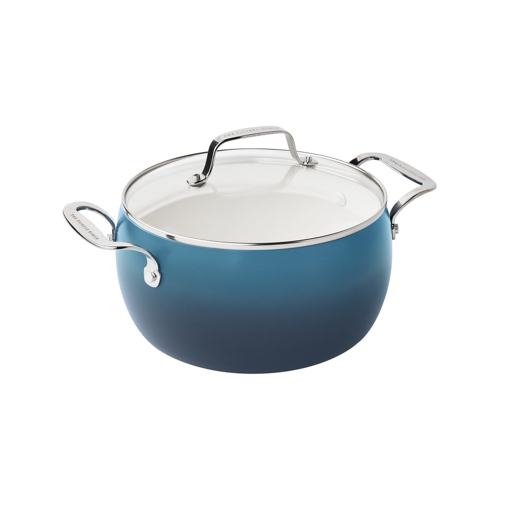 PioneerHome™ Harlow 15-Piece Cookware Set, Ceramic Non-Stick Pots and Pans Set, Denim Blue - PioneerHome™